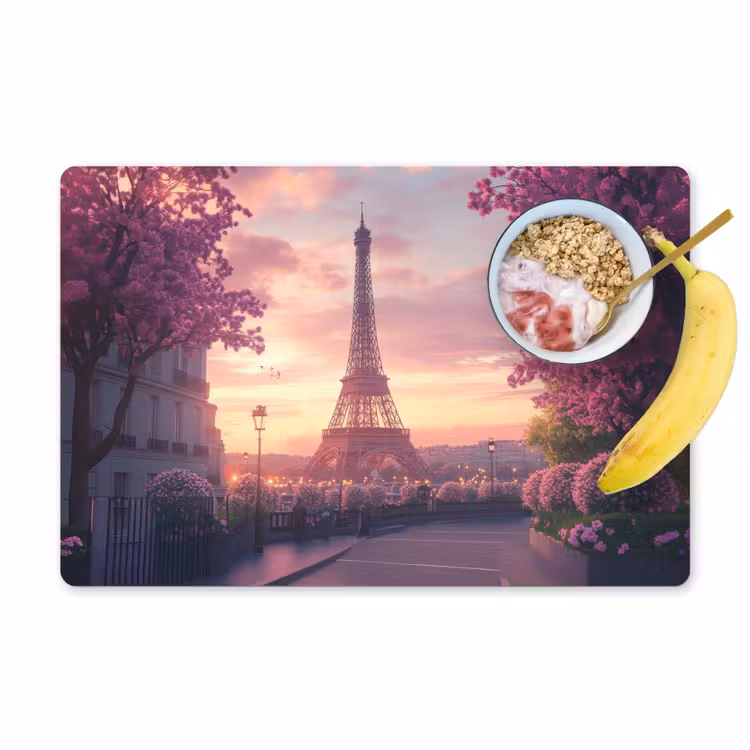 Tovaglietta in vinile - Torre Eiffel - Parigi - Rosa — 1