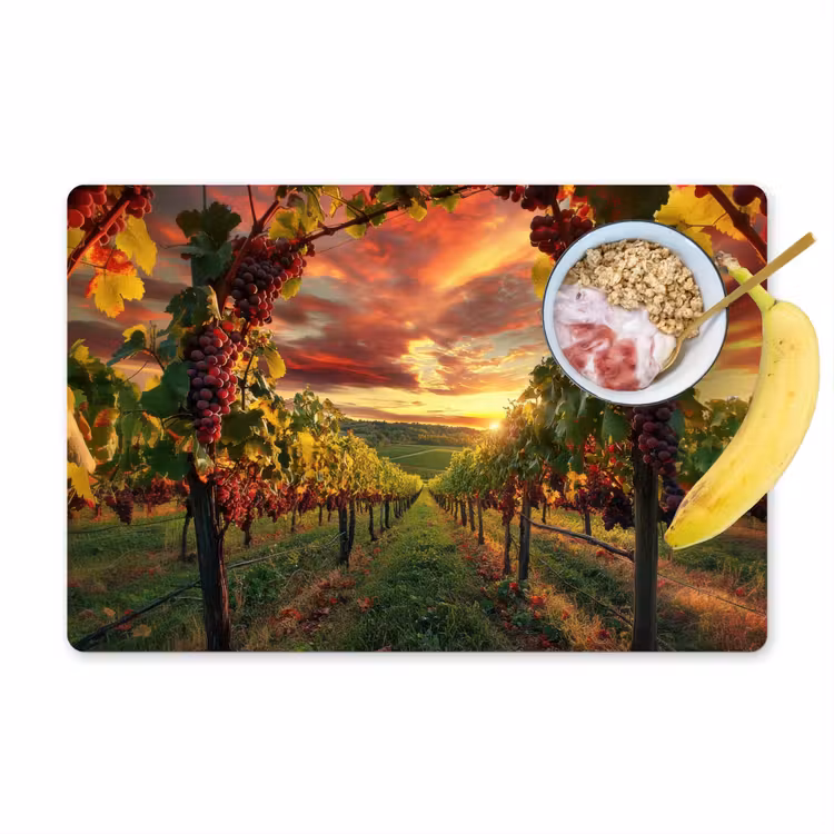 Tovaglietta in vinile - Vigneto - Uva - Tramonto — 1