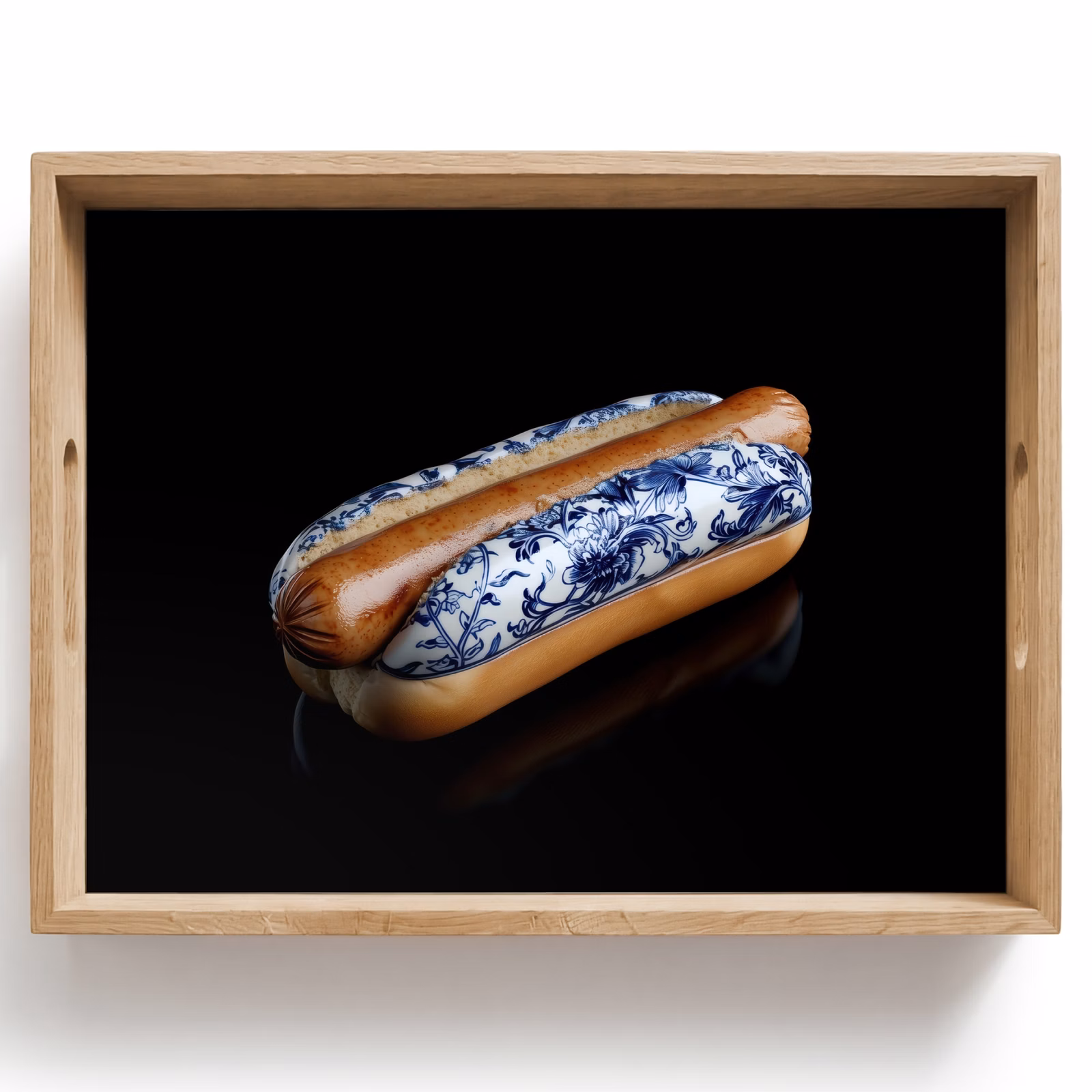 Vassoio - Hot dog - Porcellana - Blu Delft - Cibo — 1