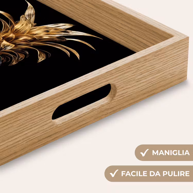 Vassoio - Ananas - Motivo floreale - Oro - Delftware — 8