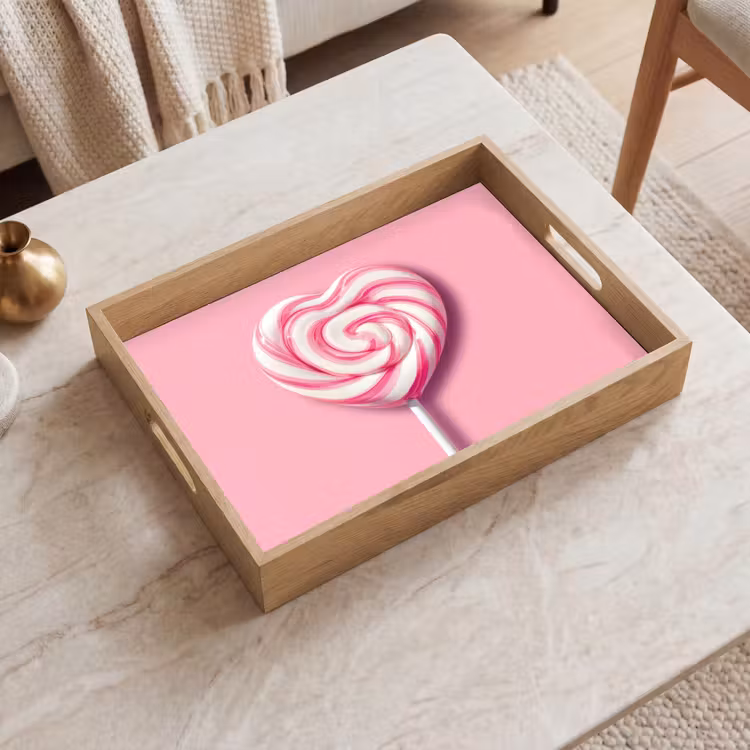 Vassoio - Caramella - Lecca-lecca - Cuore - Rosa — 2