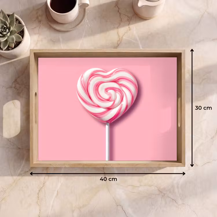 Vassoio - Caramella - Lecca-lecca - Cuore - Rosa — 7