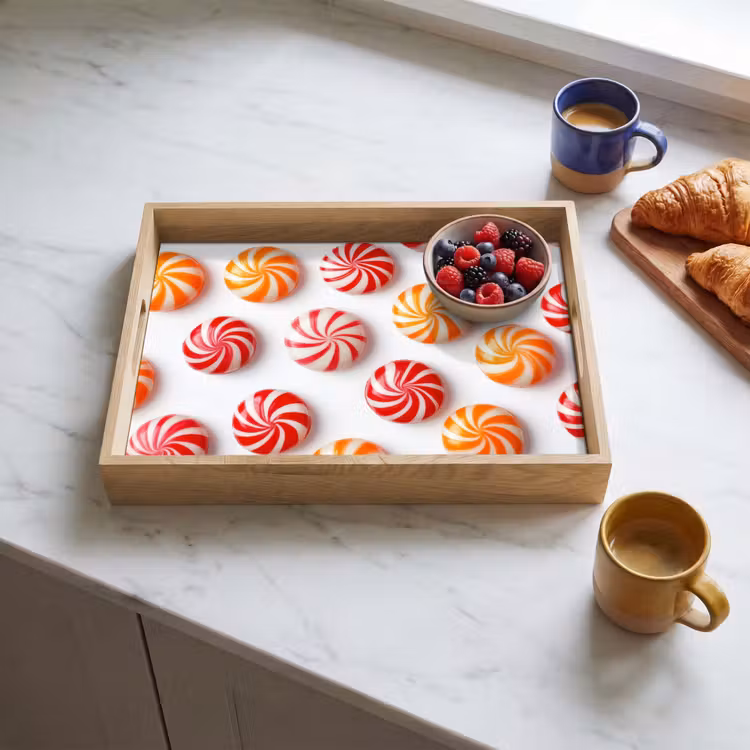 Vassoio - Caramelle - Modello - Rosso - Arancione — 3