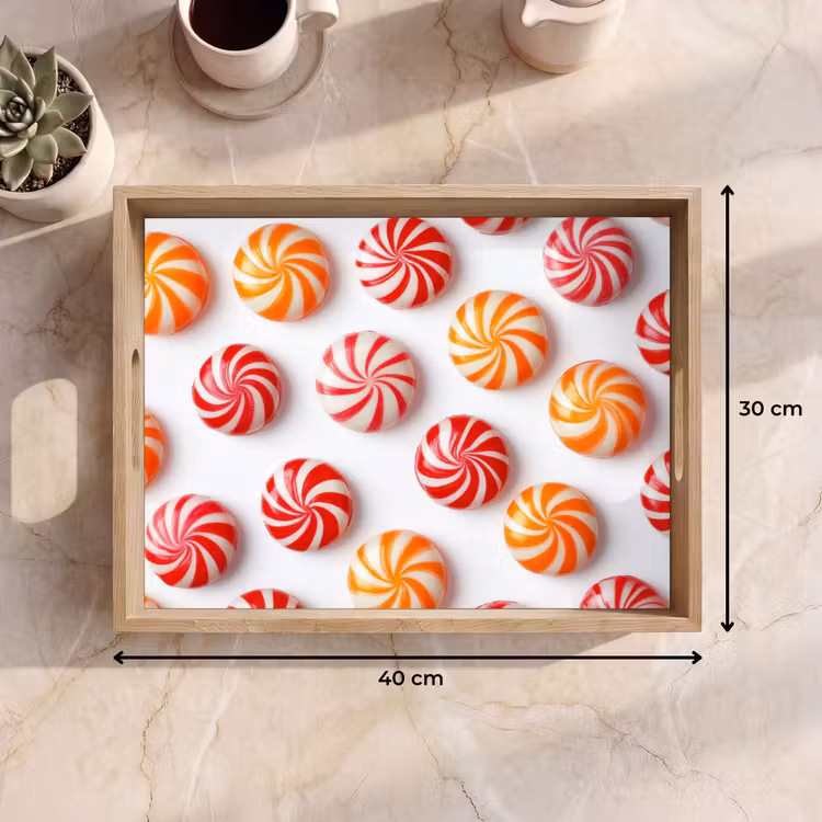 Vassoio - Caramelle - Modello - Rosso - Arancione — 7