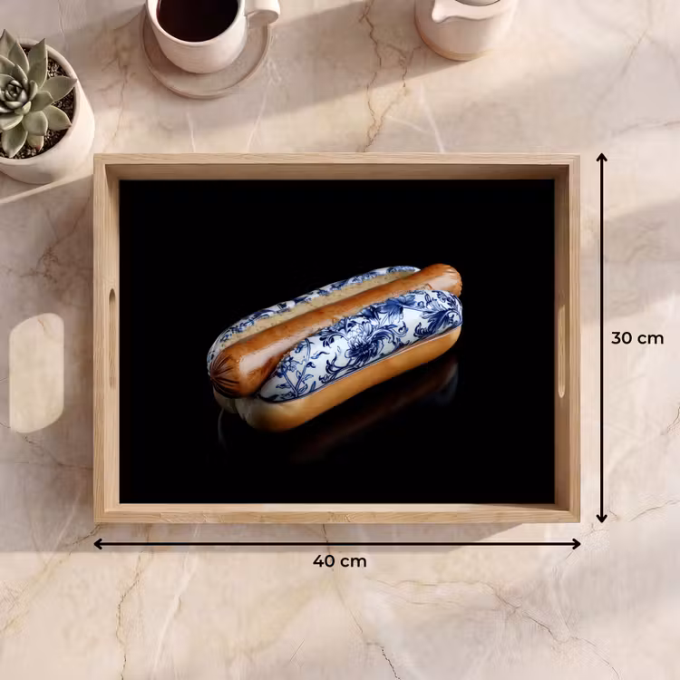 Vassoio - Hot dog - Porcellana - Blu Delft - Cibo — 7