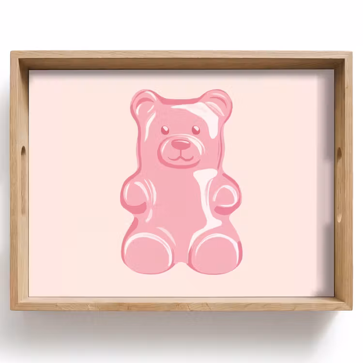 Vassoio - Orso - Rosa - Caramella — 1