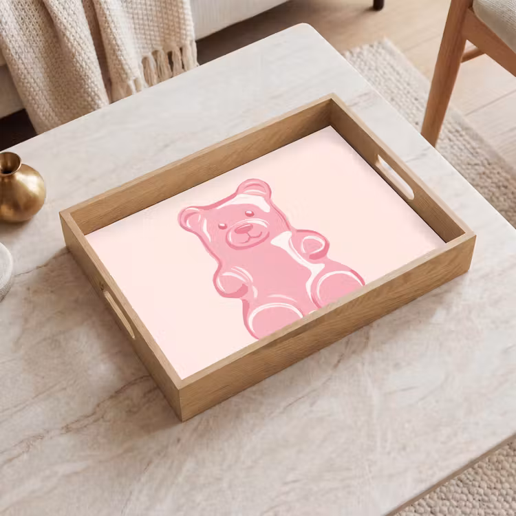 Vassoio - Orso - Rosa - Caramella — 2