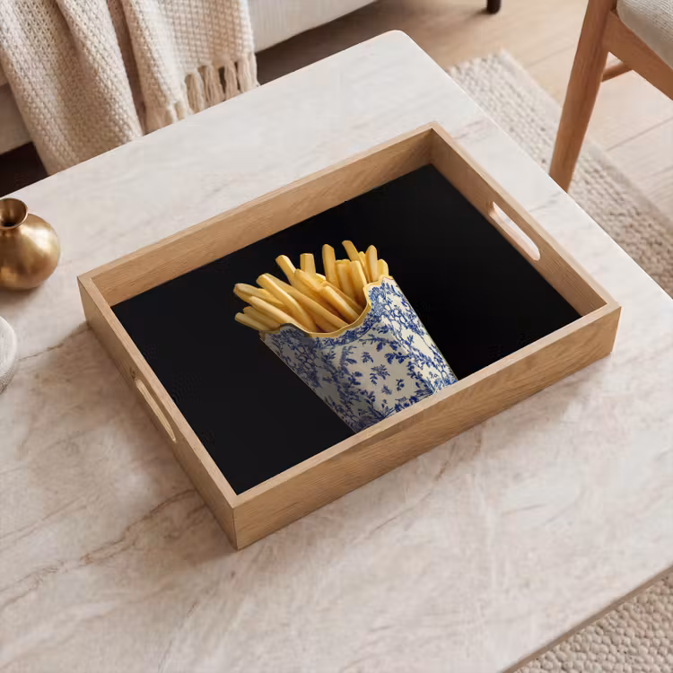 Vassoio - Patatine fritte - Porcellana - Blu Delft - Cibo — 2