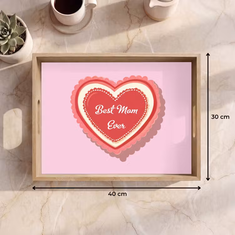 Vassoio - Testo - Cuore - Madre - Rosa — 7