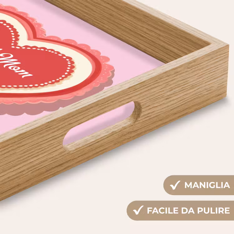 Vassoio - Testo - Cuore - Madre - Rosa — 8