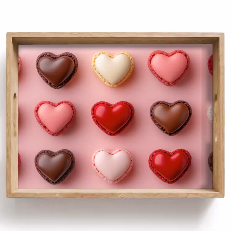 Vassoio - Amaretti - Cuori - Colorati - Rosa — 1