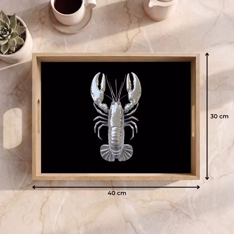 Vassoio - Aragosta - Argento - Metallizzato - Lusso — 7
