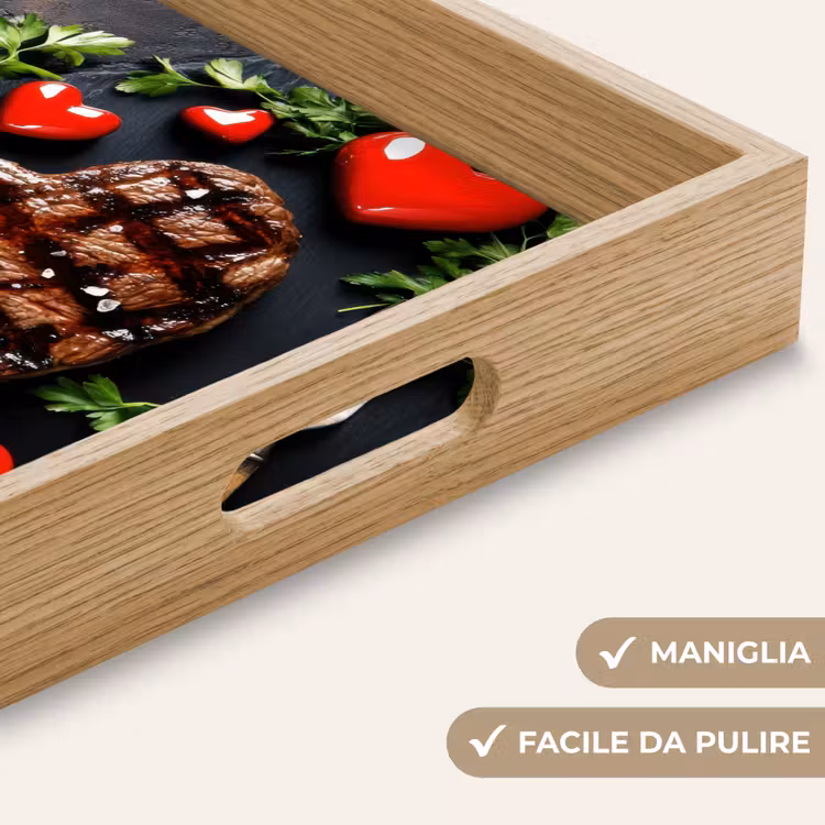 Vassoio - Bistecca - Cuore - Posate — 8