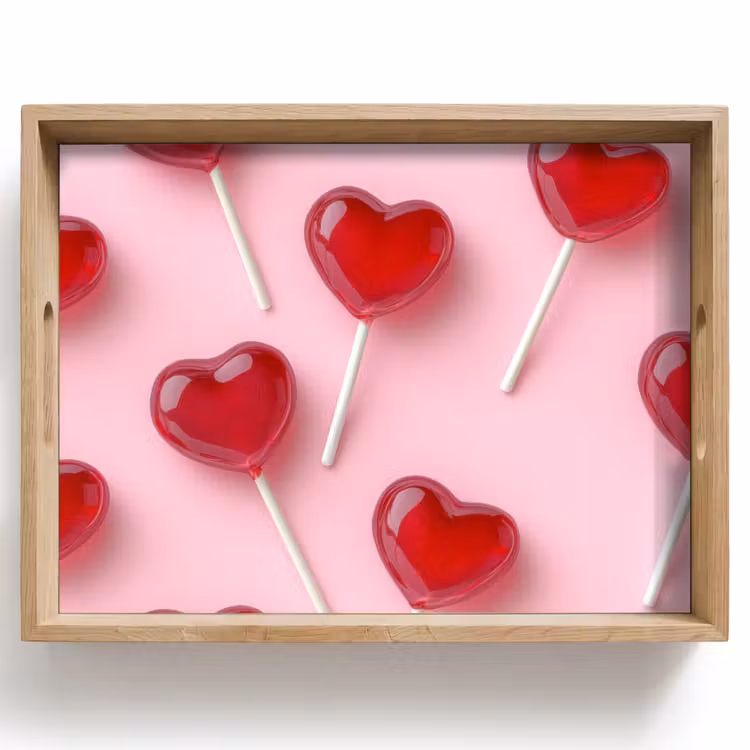 Vassoio - Lecca-lecca - Cuori - Rosa — 1