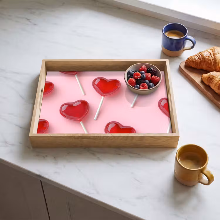 Vassoio - Lecca-lecca - Cuori - Rosa — 3