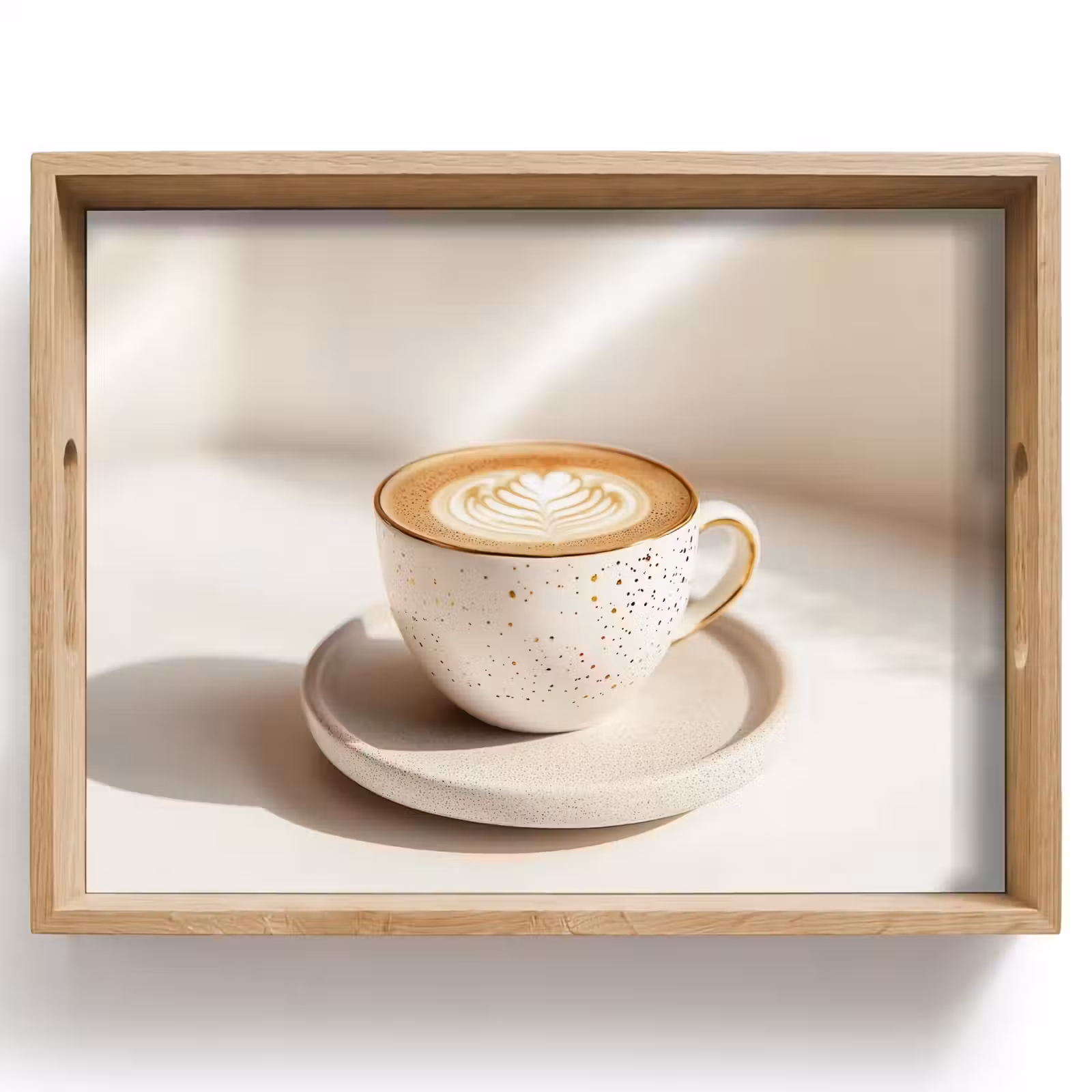 Vassoio - Cappuccino - Schiuma - Piatto - Beige — 1