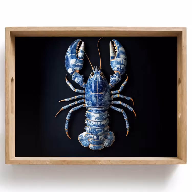 Vassoio - Aragosta - Blu Delft - Scudo - Resistente — 1