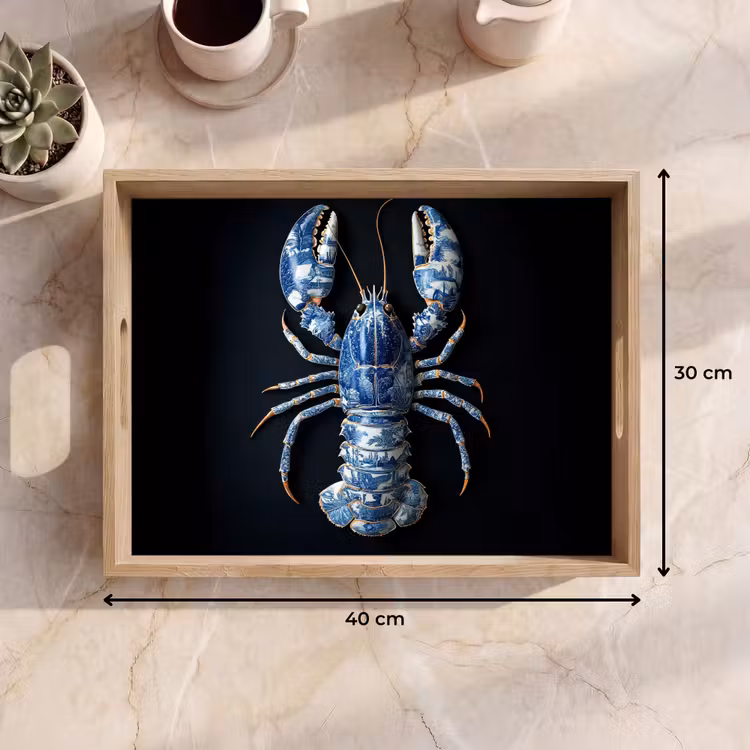Vassoio - Aragosta - Blu Delft - Scudo - Resistente — 7