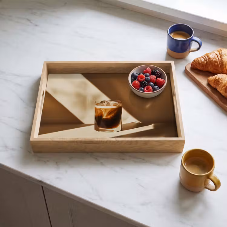 Vassoio - Bicchiere - Caffè freddo - Ombra - Marrone — 3