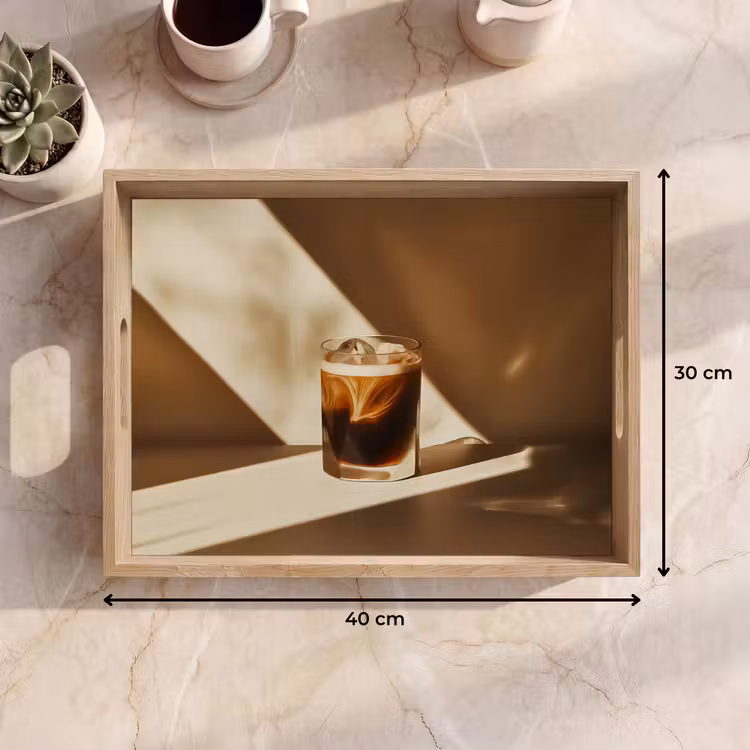 Vassoio - Bicchiere - Caffè freddo - Ombra - Marrone — 7