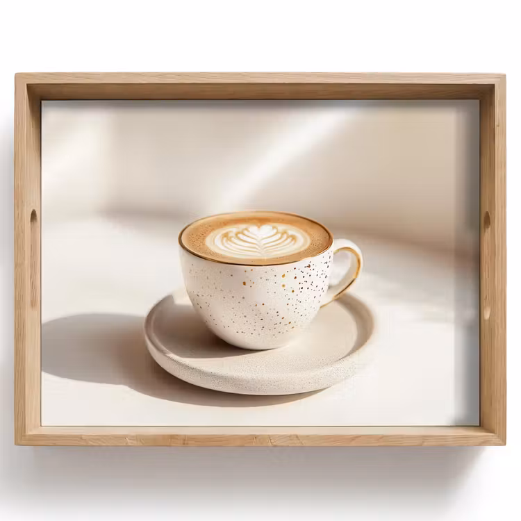Vassoio - Cappuccino - Schiuma - Piatto - Beige — 1
