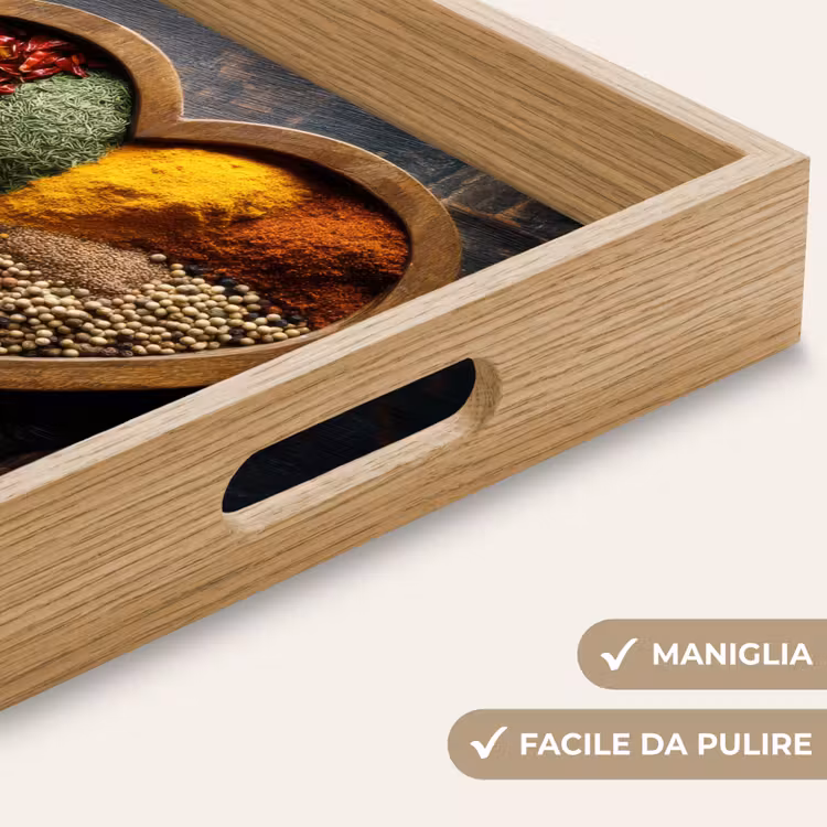 Vassoio - Legno - Cuore - Colorato - Spezie — 8