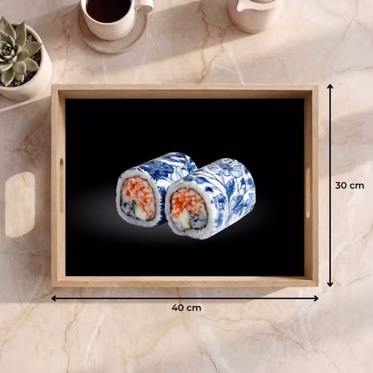 Vassoio - Sushi - Blu Delft - Riso - Pesce - Elegante — 7