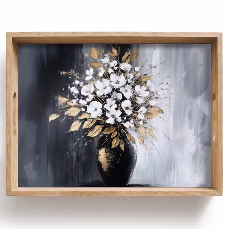 Vassoio - Fiori - Bianco - Vaso - Astratto — 1