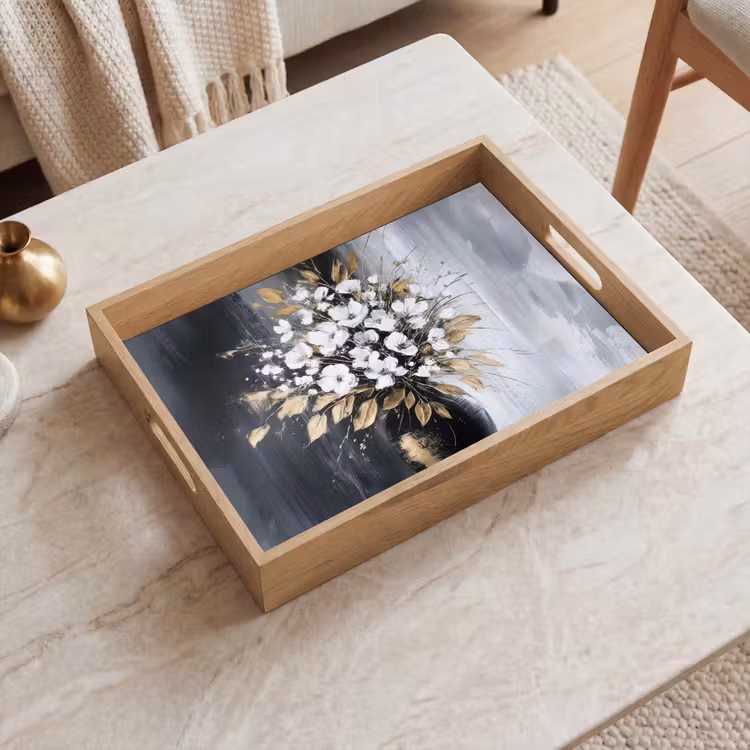 Vassoio - Fiori - Bianco - Vaso - Astratto — 2