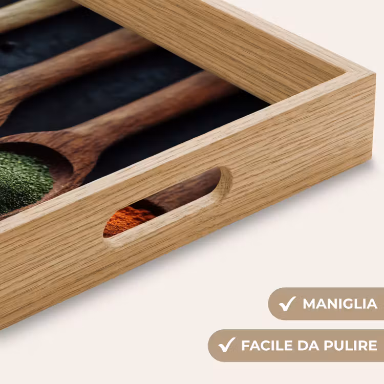 Vassoio - Legno - Cucchiai - Spezie - Erbe — 8