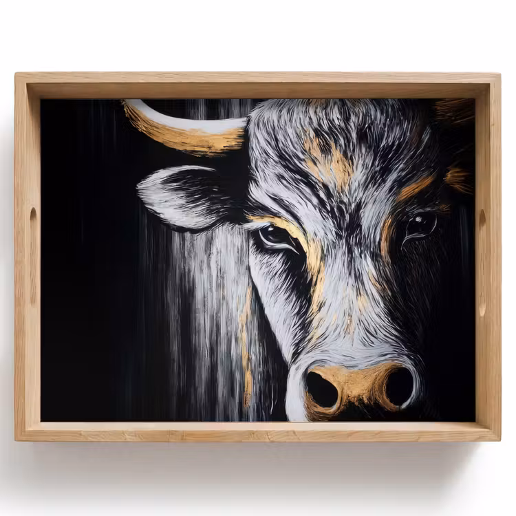 Vassoio - Toro - Corna - Muso - Oro — 1
