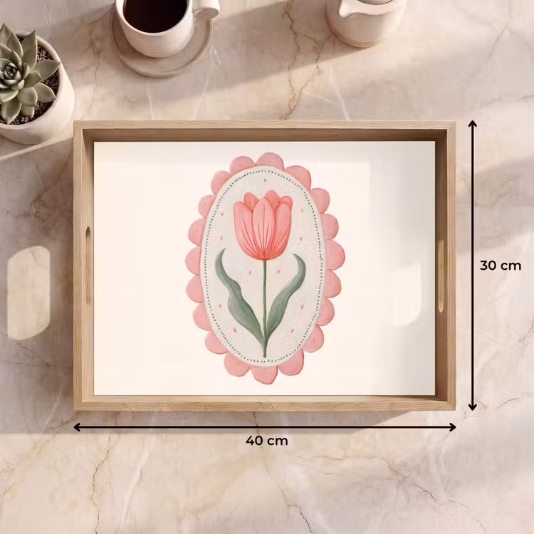 Vassoio - Tulipano - Cornice - Ovale - Illustrazione — 7