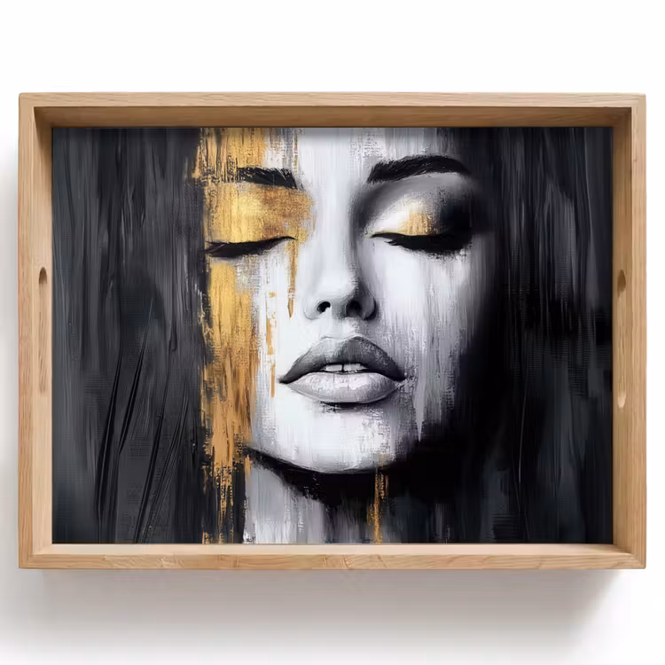 Vassoio - Volto - Donna - Pennellate - Astratto — 1