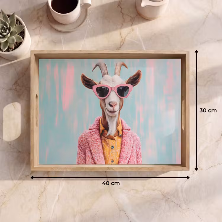 Vassoio - Occhiali da sole - Rosa - Capra - Udito — 7