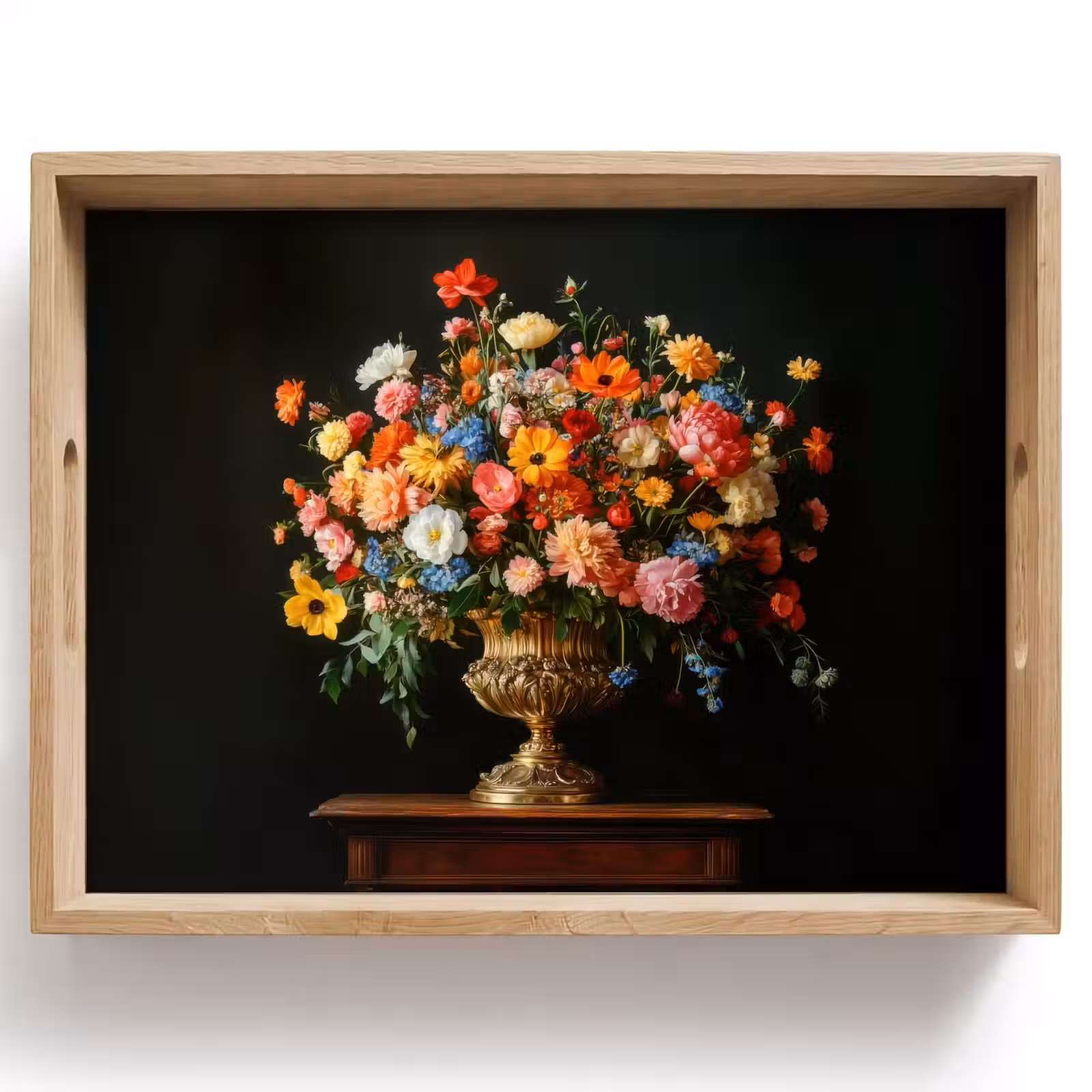 Vassoio - Oro - Fiori - Colori - Vaso — 1