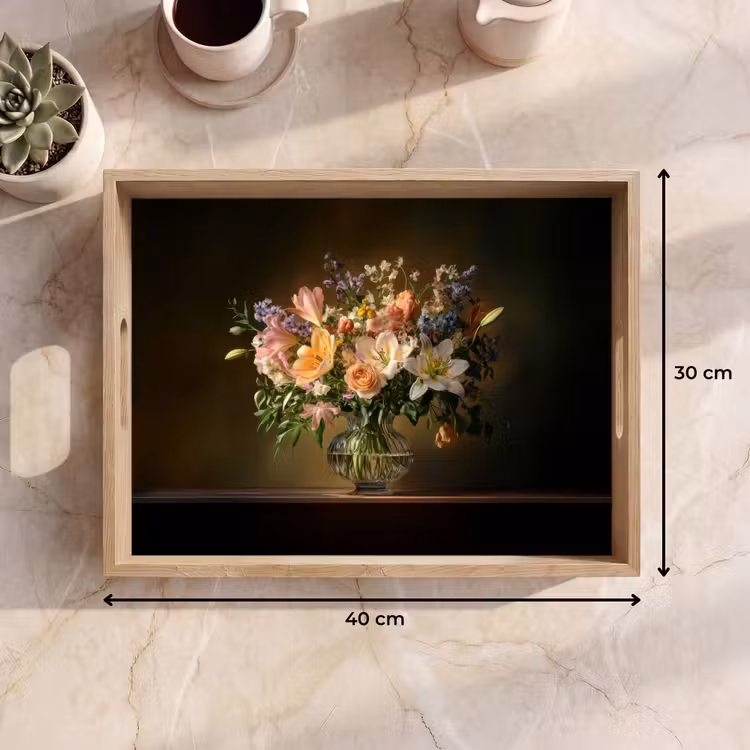 Vassoio - Bicchieri - Fiori - Bouquet - Colori — 7