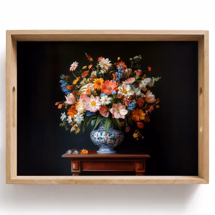 Vassoio - Bouquet - Rosa - Vaso — 1