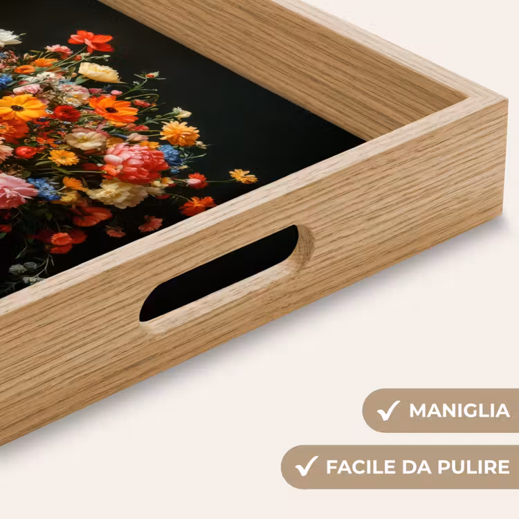 Vassoio - Oro - Fiori - Colori - Vaso — 8
