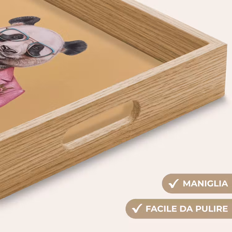 Vassoio - Panda - Tuta - Occhiali da sole - Blu — 8