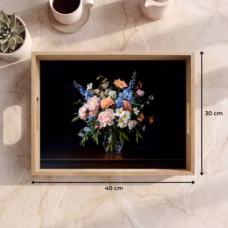 Vassoio - Pastello - Fiori - Vaso — 7