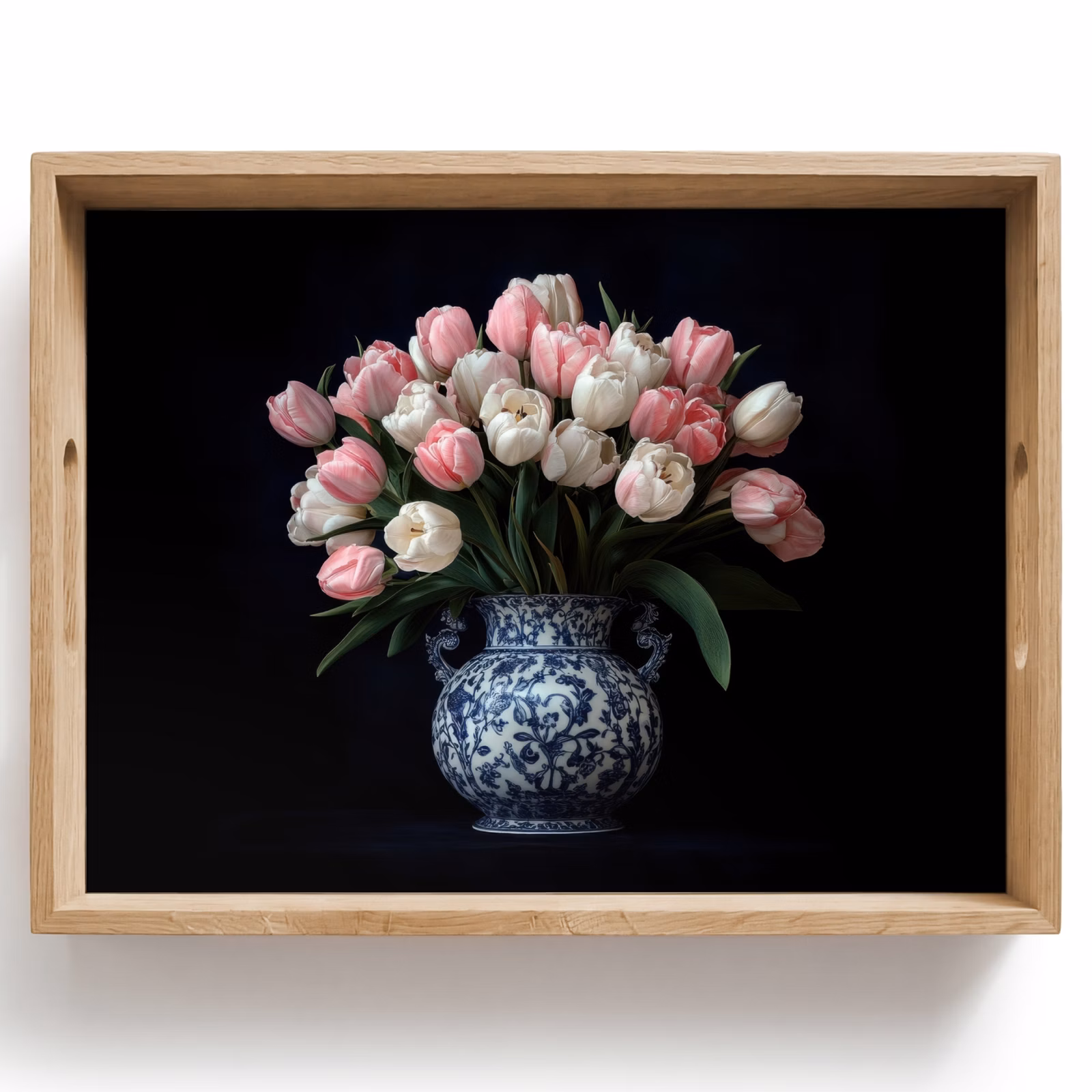 Vassoio - Fiori - Rosa - Tulipani - Vaso — 1