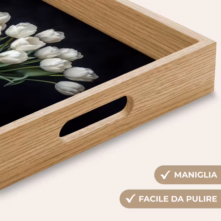 Vassoio - Bianco - Fiori - Tulipani - Vaso — 8