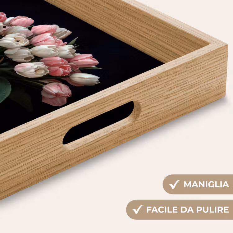 Vassoio - Fiori - Rosa - Tulipani - Vaso — 8