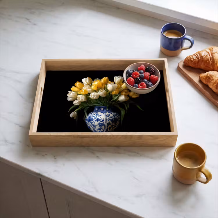 Vassoio - Giallo - Tulipani - Vaso - Fiori — 3