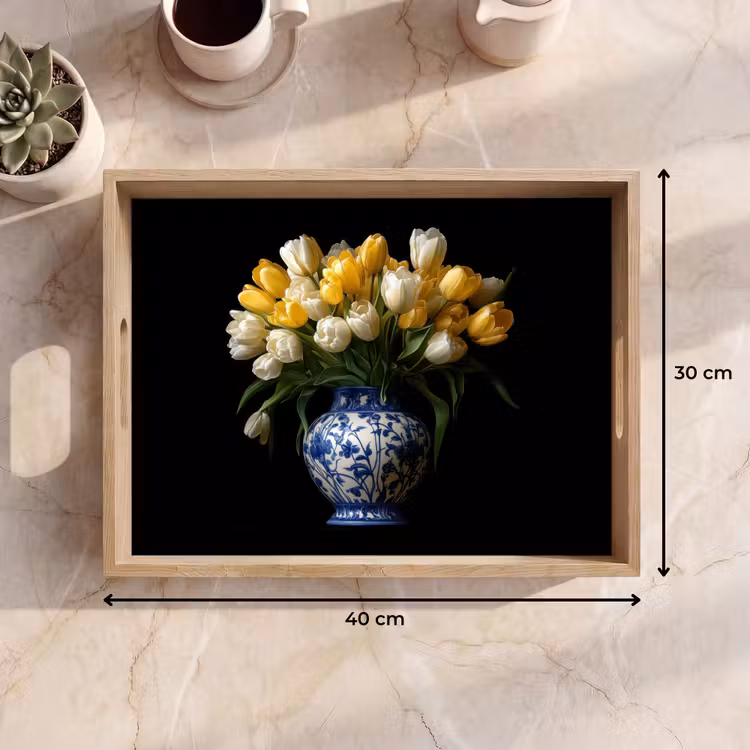 Vassoio - Giallo - Tulipani - Vaso - Fiori — 7