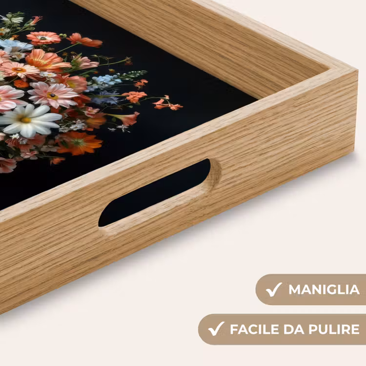 Vassoio - Legno - Vaso - Colori - Fiori — 8