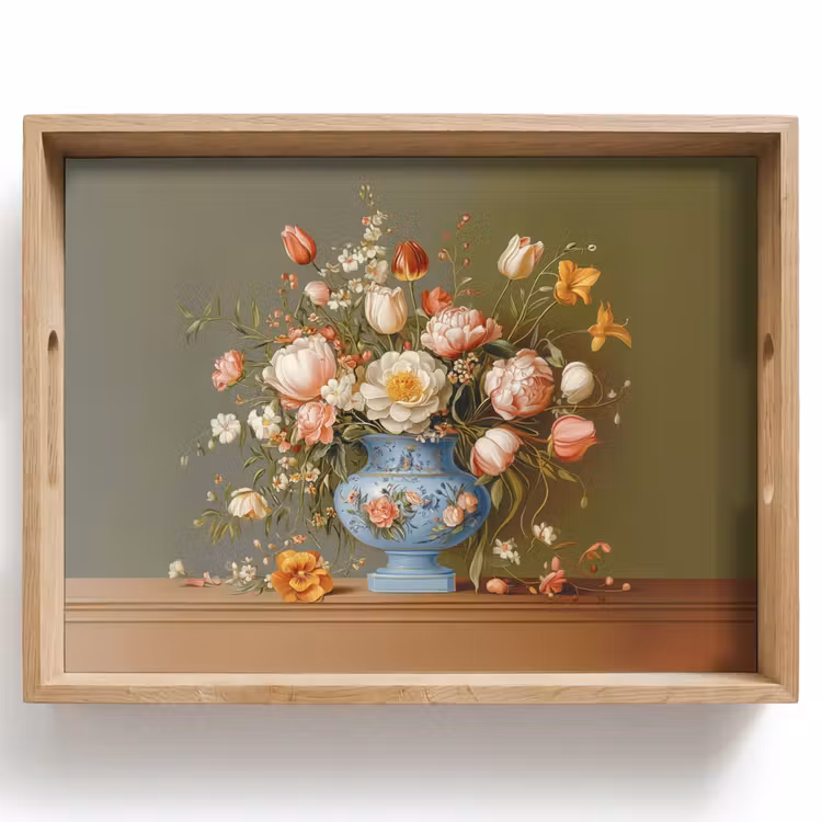 Vassoio - Neutro - Fiori - Bouquet - Vaso — 1
