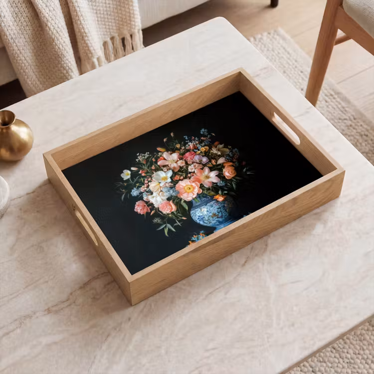 Vassoio - Rosa - Fiori - Vaso - Colori — 2