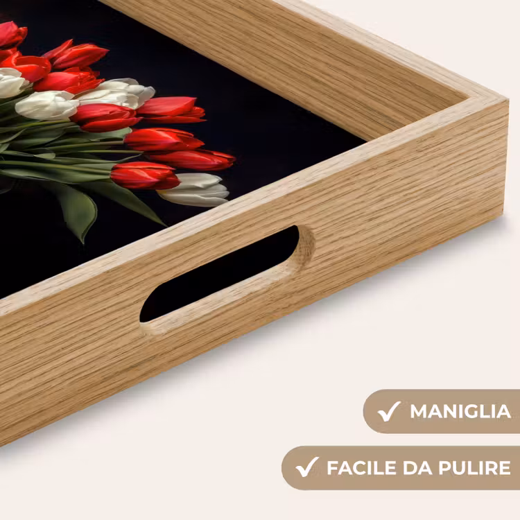 Vassoio - Rosso - Fiori - Tulipani - Vaso — 8