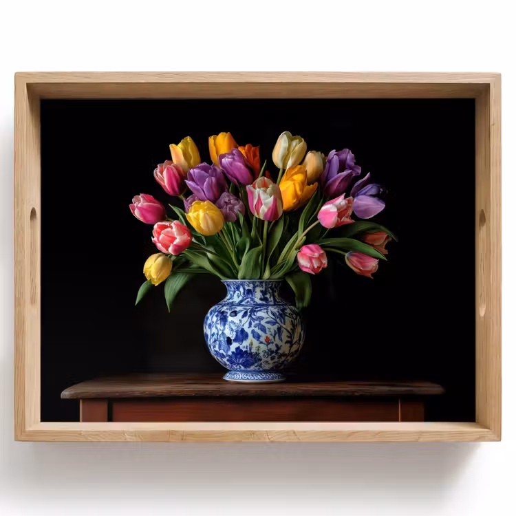 Vassoio - Tulipani - Colori - Vaso — 1